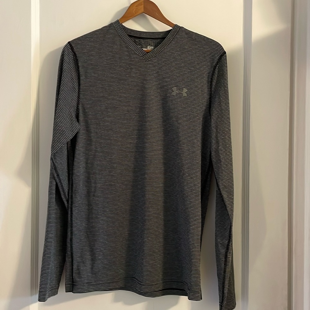 [Under Armour] Cold-Gear Striped Long-Sleeve Shirt
